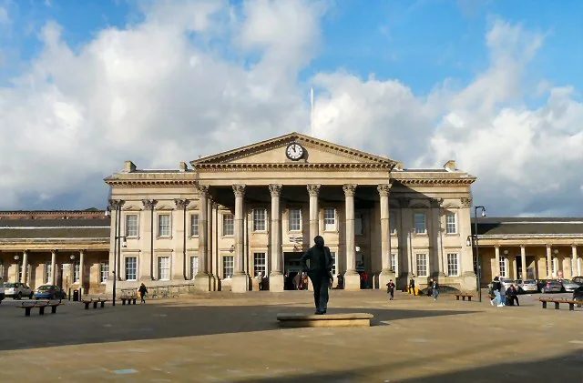 Huddersfield railway station, West Yorkshire.