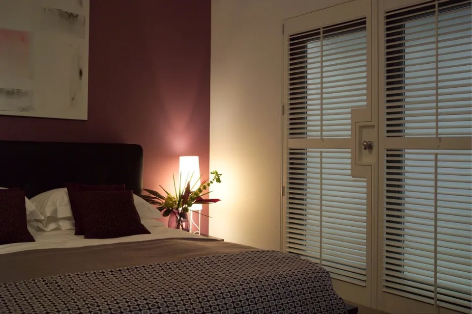 French door shutters with precise cut-out handles.