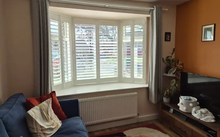 Bay window shutters in Haxby Village, York, Haxby Village, York