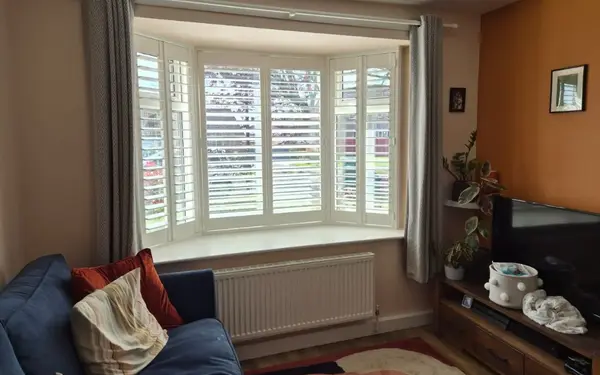 Bay window shutters in Haxby Village, York, Haxby Village, York