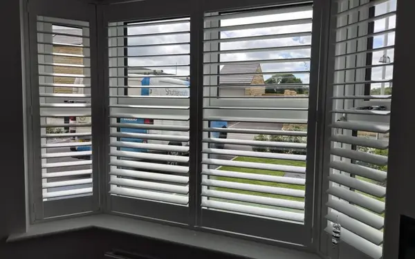 Four bedrooms, landing and lounge bay shutters in Otley, Otley, West Yorkshire