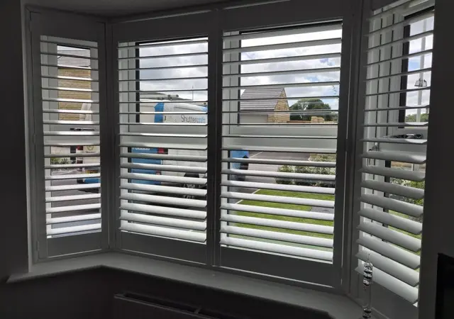 Four bedrooms, landing and lounge bay shutters in Otley, Otley, West Yorkshire