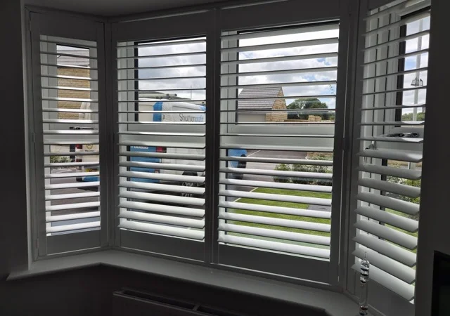 Four bedrooms, landing and lounge bay shutters in Otley, Otley, West Yorkshire