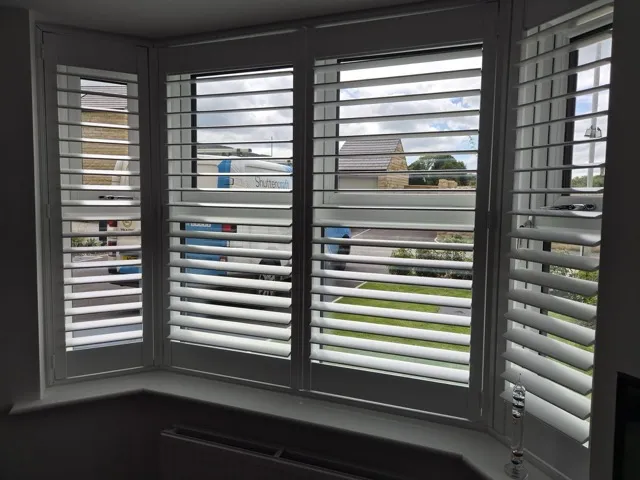 Four bedrooms, landing and lounge bay shutters in Otley