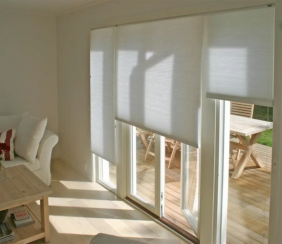 Insulating honeycomb blinds fitted in a Harrogate home