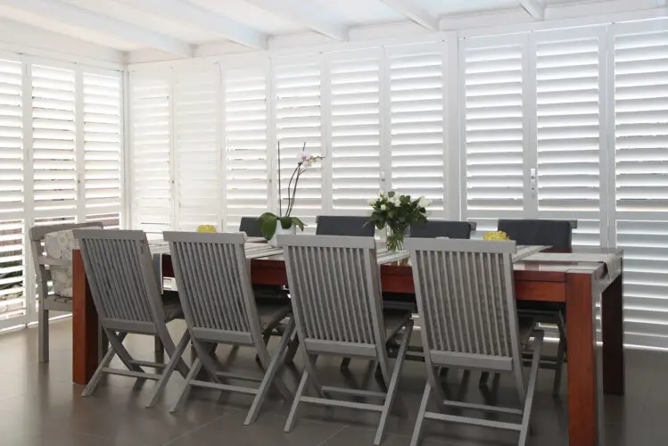Plantation shutters in a Wetherby town house living room