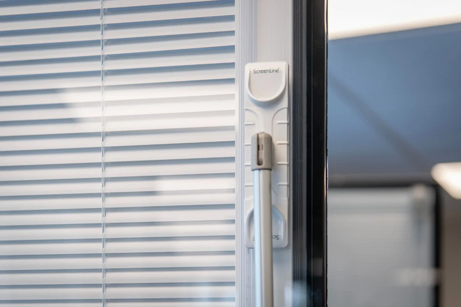 ScreenLine magnetic slider control on Uni-Blinds integral venetian blinds.