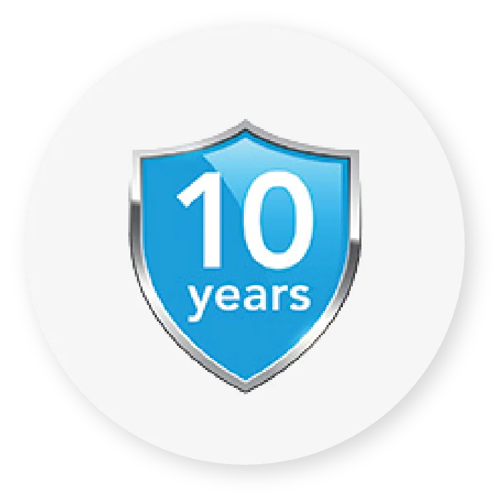 10 year warranty badge
